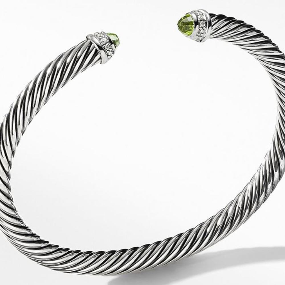 David Yurman Cable Classic Bracelet with Peridot - Picture 2 of 5